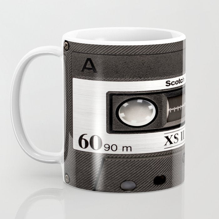 Cassette Tape Black And White #decor #society6 #buyart Coffee Mug Gallery Image 3