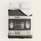 Cassette Tape Black And White #decor #society6 #buyart Duvet Cover Gallery Image 6