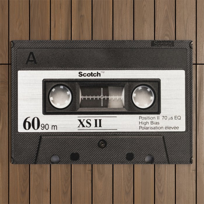 Cassette Tape Black And White #decor #society6 #buyart Outdoor Rug Gallery Image 1