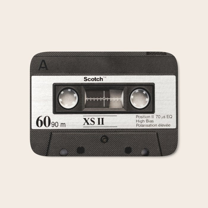 Cassette Tape Black And White #decor #society6 #buyart Bath Mat Gallery Image 1