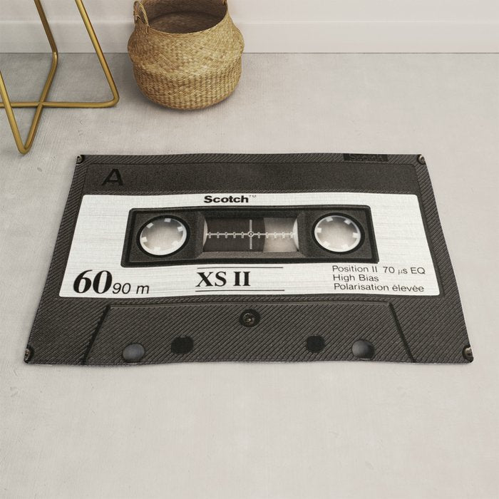 Cassette Tape Black And White #decor #society6 #buyart Rug Gallery Image 1