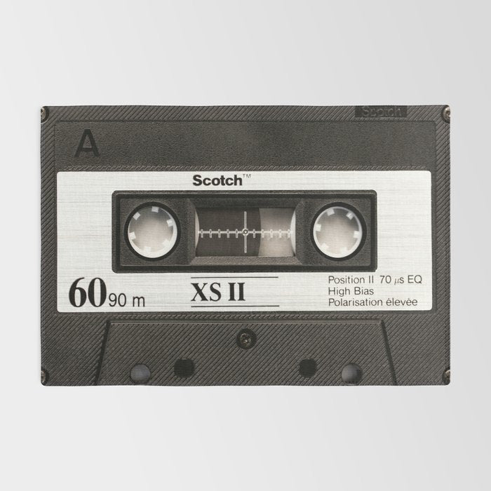 Cassette Tape Black And White #decor #society6 #buyart Rug Gallery Image 2
