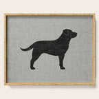 Black Labrador Retriever Dog Silhouette Serving Tray Gallery Image 1