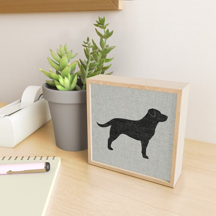 Black Labrador Retriever Dog Silhouette Mini Art Print Gallery Image 2