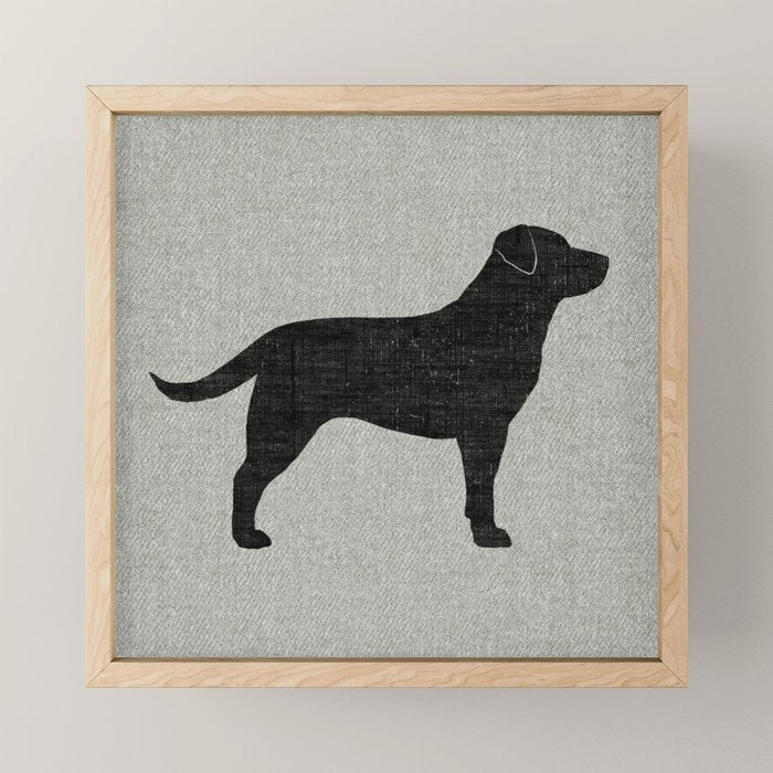 Black Labrador Retriever Dog Silhouette Mini Art Print Gallery Image 1