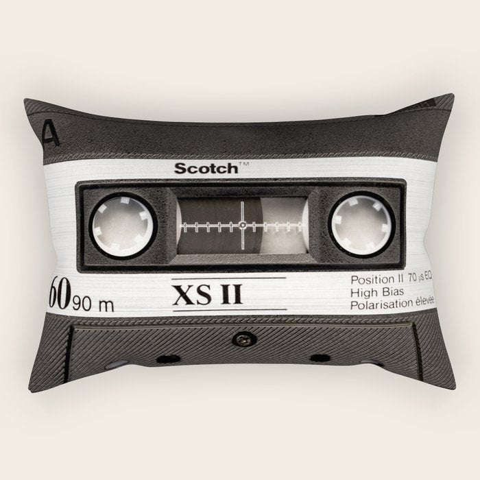 Cassette Tape Black And White #decor #society6 #buyart Rectangular Pillow Gallery Image 2