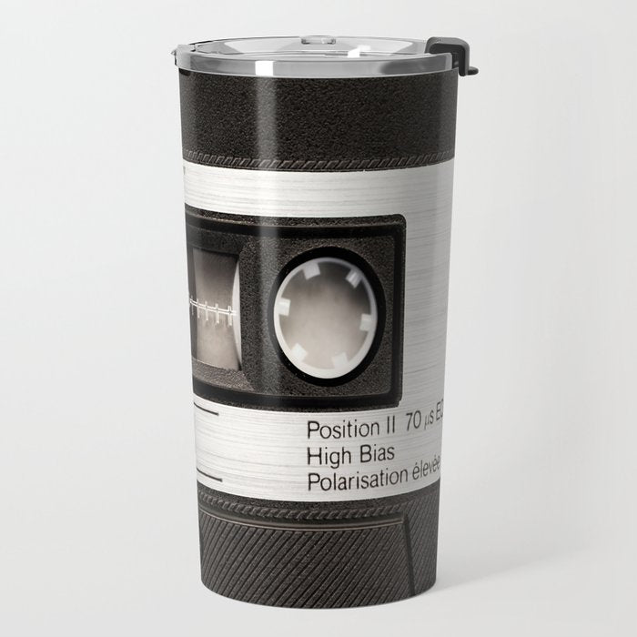 Cassette Tape Black And White #decor #society6 #buyart Travel Mug Gallery Image 2