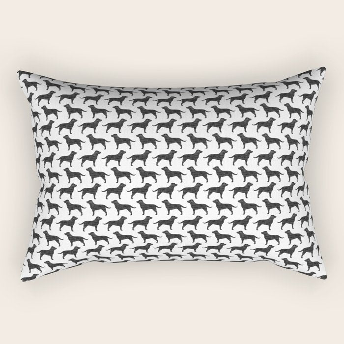Black Labrador Retriever Dog Silhouette Rectangular Pillow Gallery Image 1