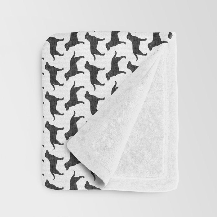 Black Labrador Retriever Dog Silhouette Throw Blanket Gallery Image 3