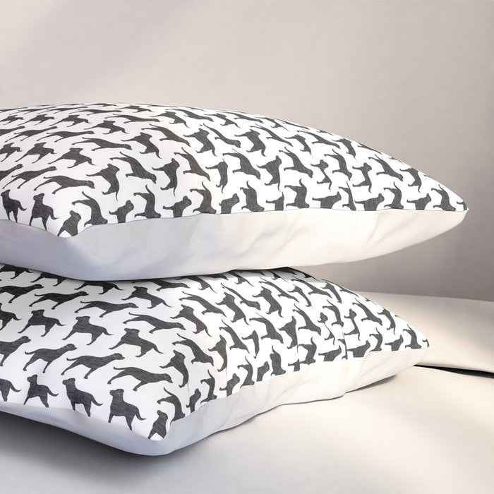 Black Labrador Retriever Dog Silhouette Pillow Sham Gallery Image 3