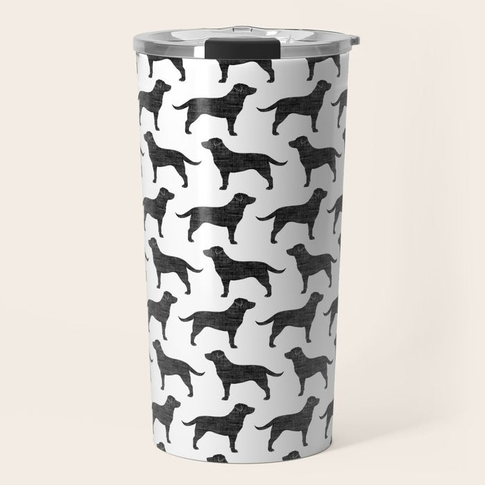 Black Labrador Retriever Dog Silhouette Travel Mug Gallery Image 1
