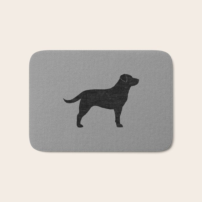Black Labrador Retriever Dog Silhouette Bath Mat Gallery Image 1