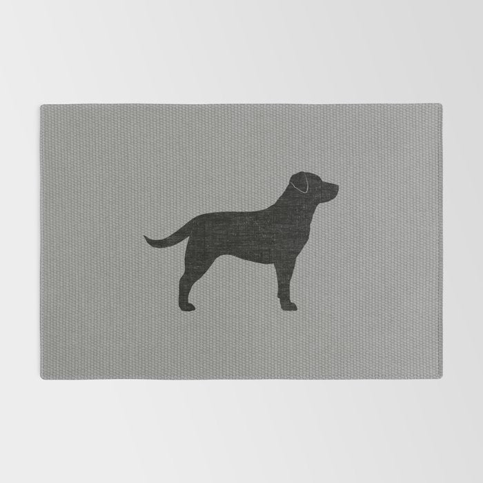 Black Labrador Retriever Dog Silhouette Rug Gallery Image 2