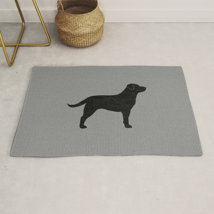 Black Labrador Retriever Dog Silhouette Rug Gallery Image 1