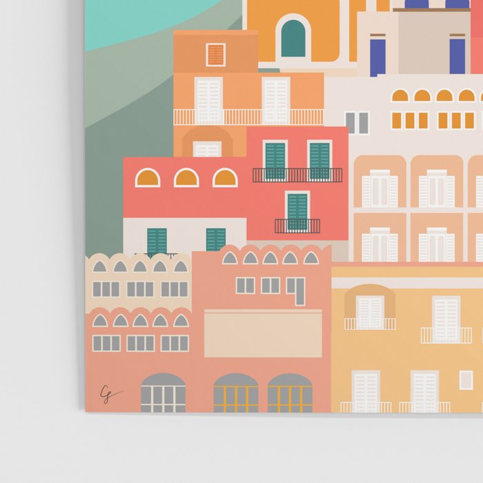 Positano, Amalfi Coast, Italy Travel Poster Poster Gallery Image 3