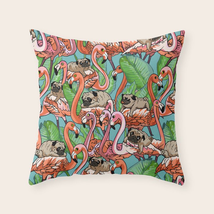 Flamingo Party Throw Pillow Gallery Image 6