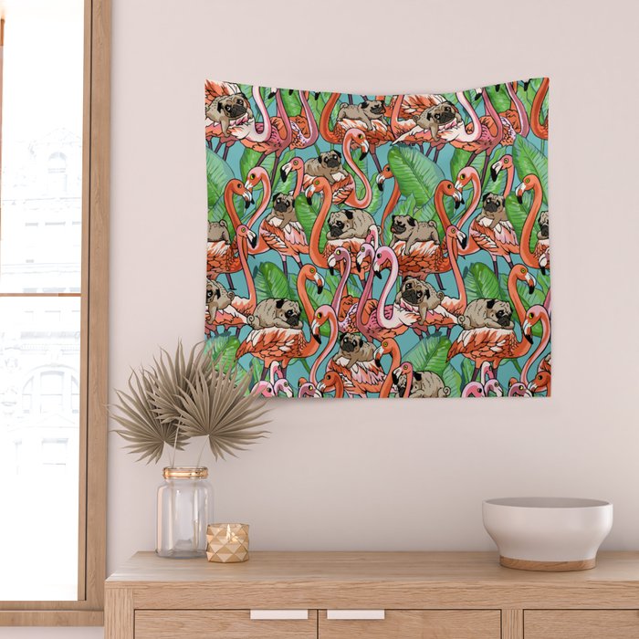 Flamingo Party Wall Tapestry Gallery Image 2