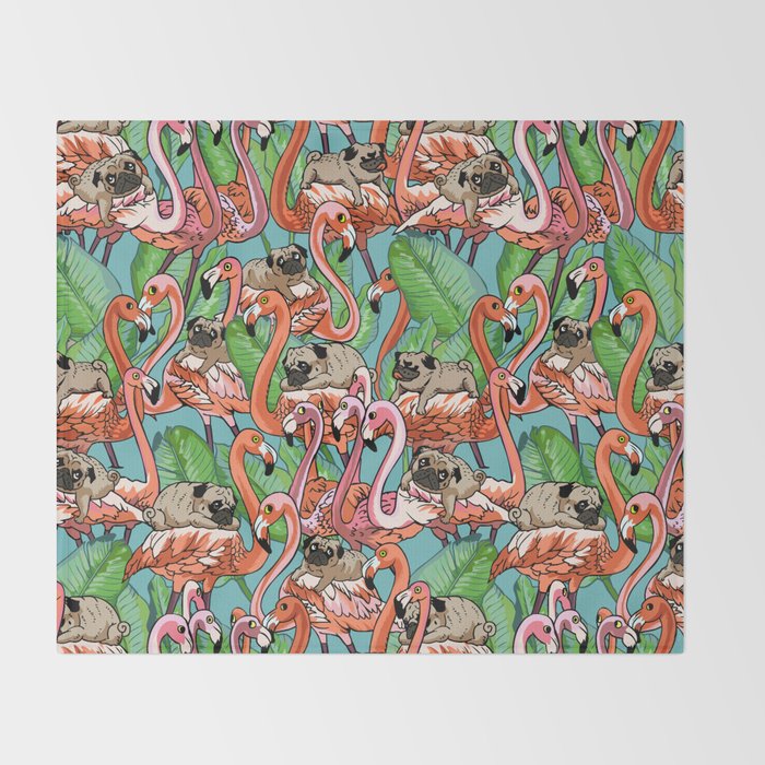 Flamingo Party Throw Blanket Gallery Image 2