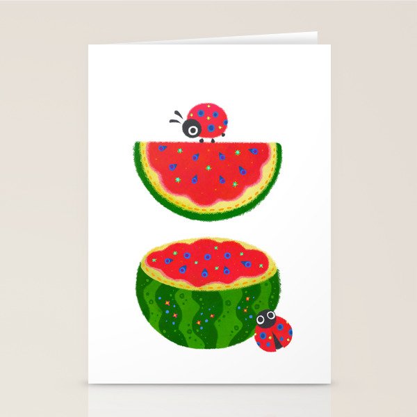 Watermelon&ladybug Stationery Card Gallery Image 1