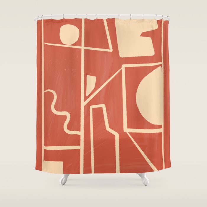 Modern Abstract Minimal Shapes 39/3 Shower Curtain Gallery Image 1