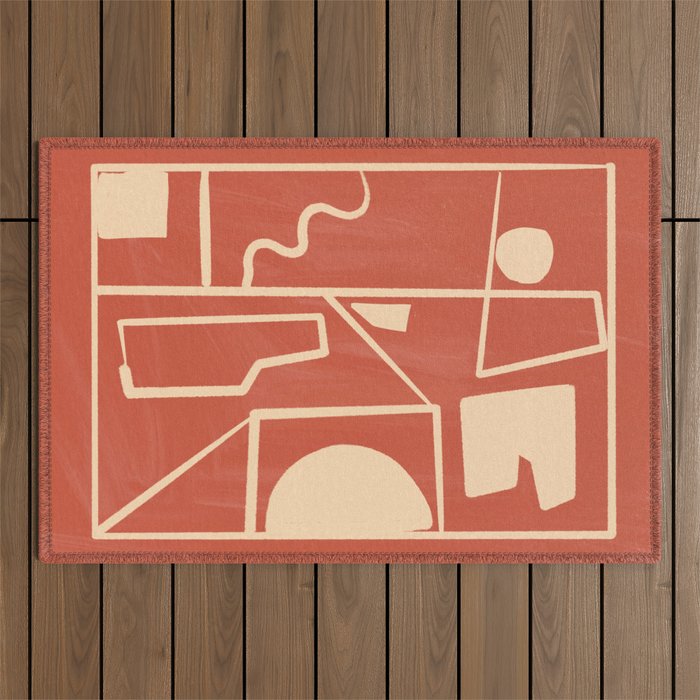 Modern Abstract Minimal Shapes 39/3 Outdoor Rug Gallery Image 1