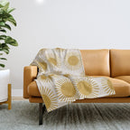 Boho Summer Sun Pattern I Golden Throw Blanket Gallery Image 1