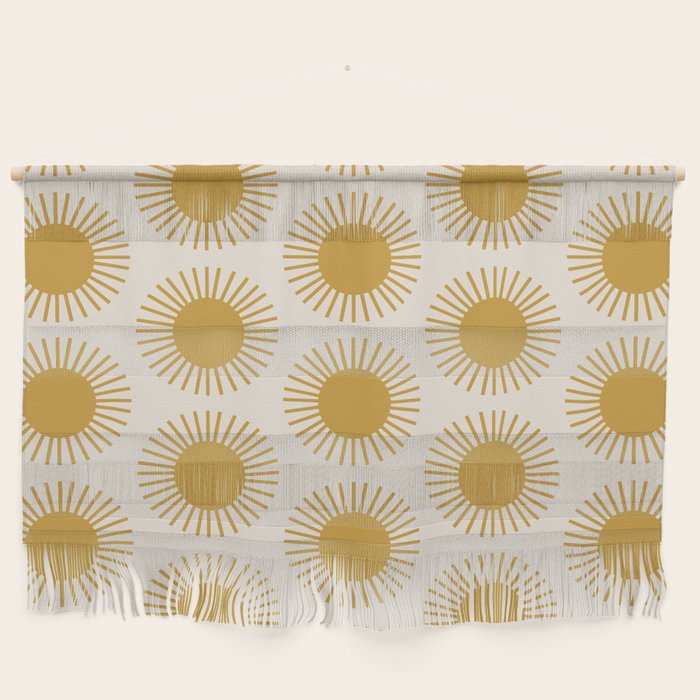 Boho Summer Sun Pattern I Golden Wall Hanging Gallery Image 1