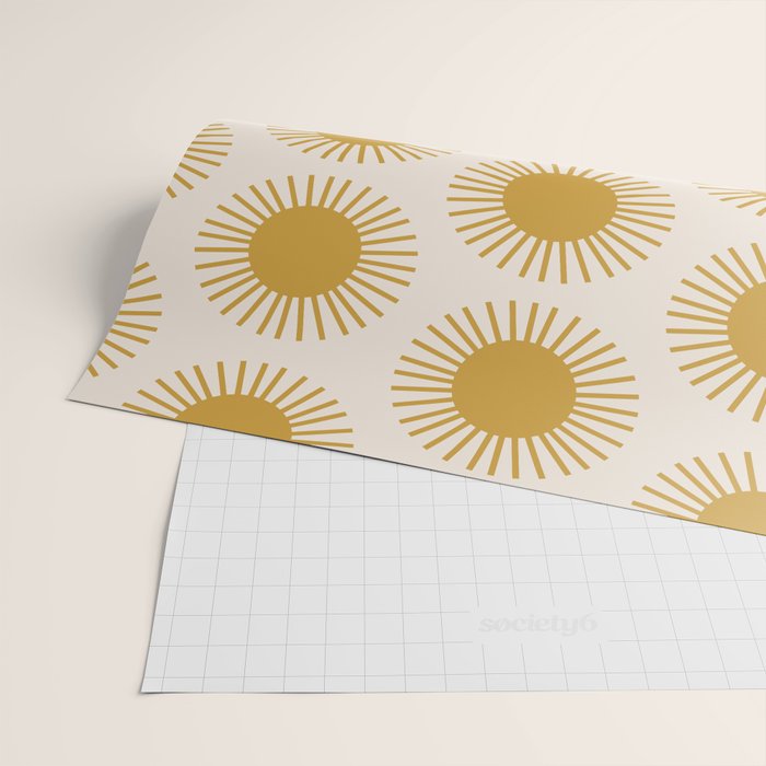 Boho Summer Sun Pattern I Golden Wrapping Paper Gallery Image 2