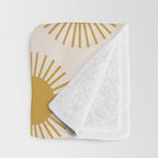 Boho Summer Sun Pattern I Golden Throw Blanket Gallery Image 3