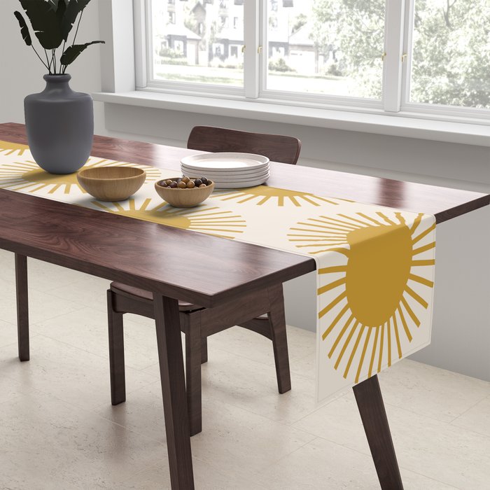 Boho Summer Sun Pattern I Golden Table Runner Gallery Image 2