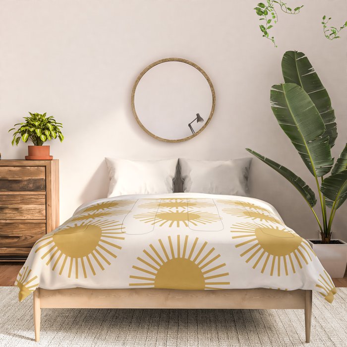 Boho Summer Sun Pattern I Golden Comforter Gallery Image 3