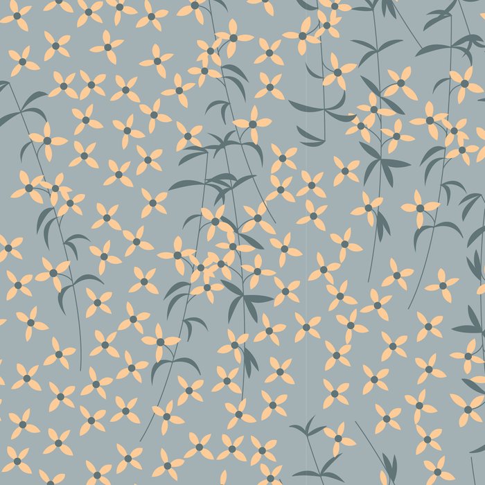 Seamless pattern design with hand drawn flowers and floral elements Coffee Mug Gallery Image 2
