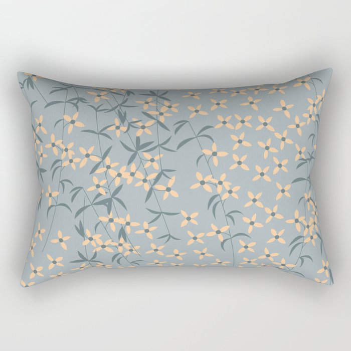 Seamless pattern design with hand drawn flowers and floral elements Rectangular Pillow Gallery Image 2