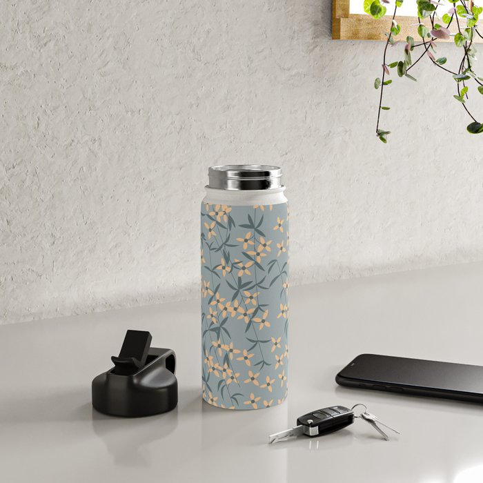 Seamless pattern design with hand drawn flowers and floral elements Water Bottle Gallery Image 5