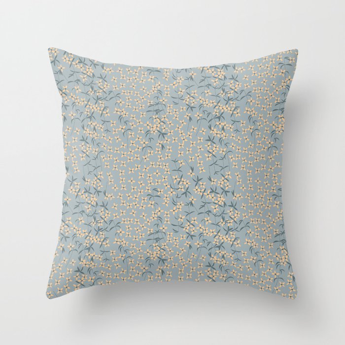 Seamless pattern design with hand drawn flowers and floral elements Throw Pillow Gallery Image 6