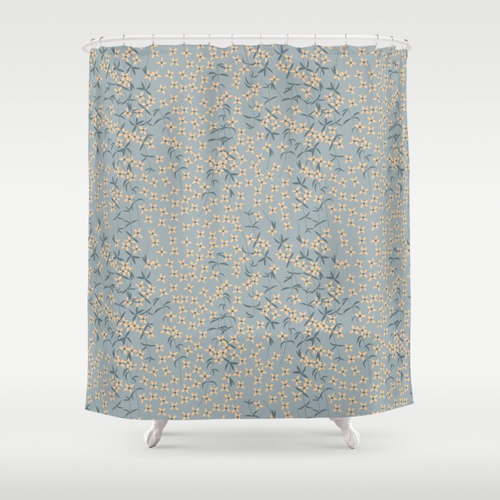 Seamless pattern design with hand drawn flowers and floral elements Shower Curtain Gallery Image 1
