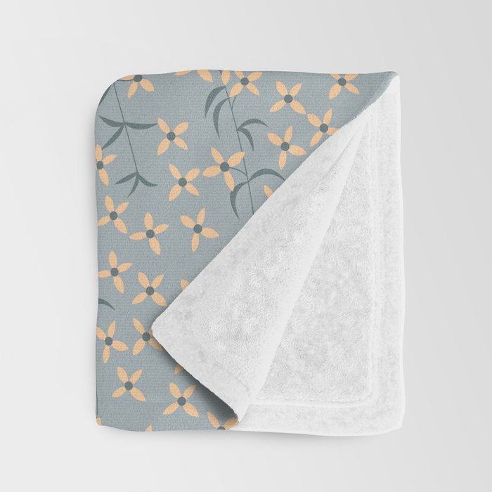 Seamless pattern design with hand drawn flowers and floral elements Throw Blanket Gallery Image 3