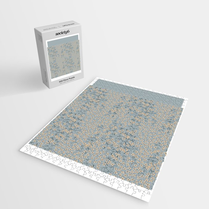 Seamless pattern design with hand drawn flowers and floral elements Jigsaw Puzzle Gallery Image 2