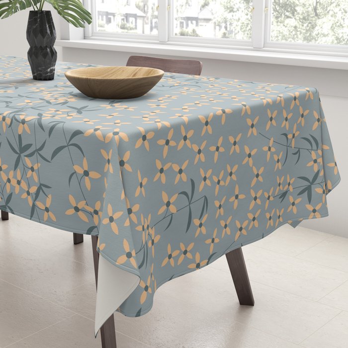 Seamless pattern design with hand drawn flowers and floral elements Tablecloth Gallery Image 3