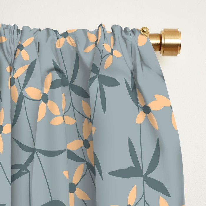 Seamless pattern design with hand drawn flowers and floral elements Window Curtain Gallery Image 2