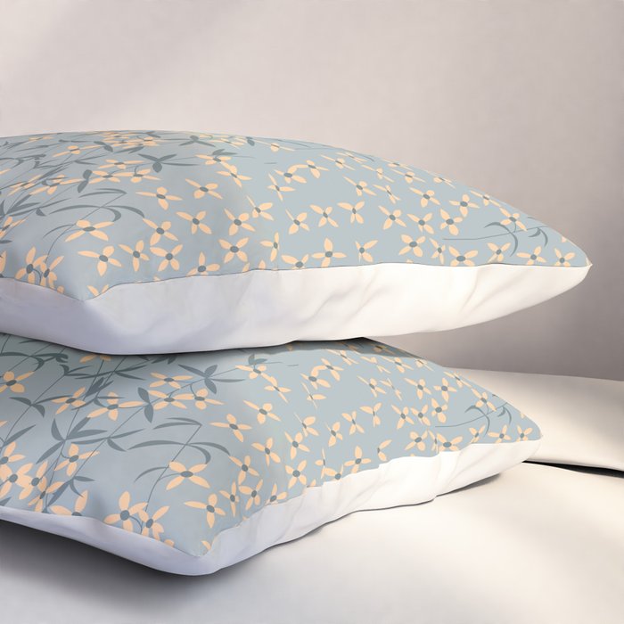 Seamless pattern design with hand drawn flowers and floral elements Pillow Sham Gallery Image 3