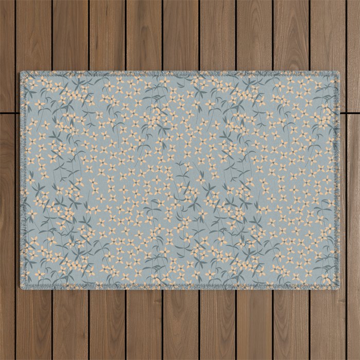 Seamless pattern design with hand drawn flowers and floral elements Outdoor Rug Gallery Image 1