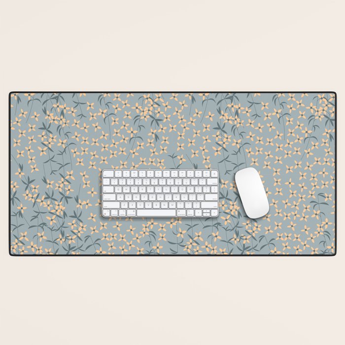 Seamless pattern design with hand drawn flowers and floral elements Desk Mat Gallery Image 1