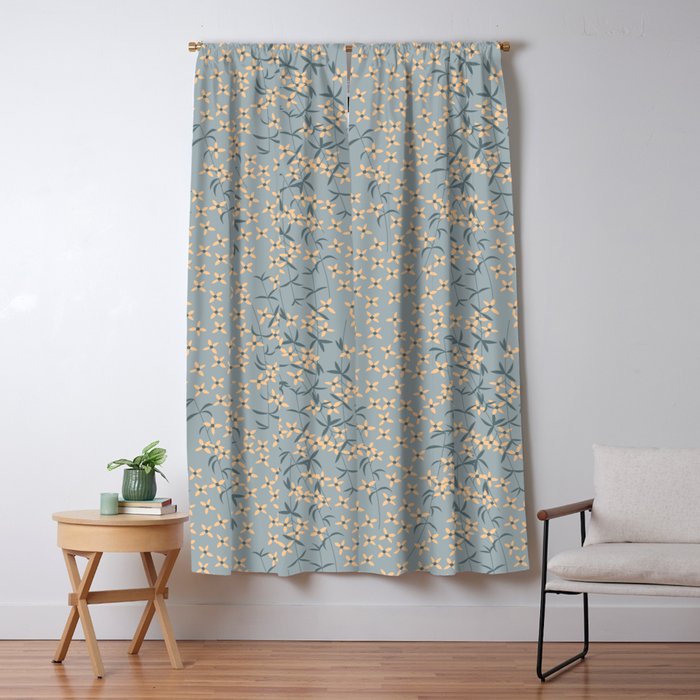 Seamless pattern design with hand drawn flowers and floral elements Window Curtain Gallery Image 1