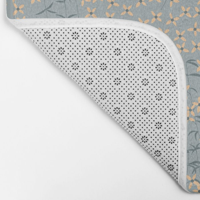 Seamless pattern design with hand drawn flowers and floral elements Bath Mat Gallery Image 2