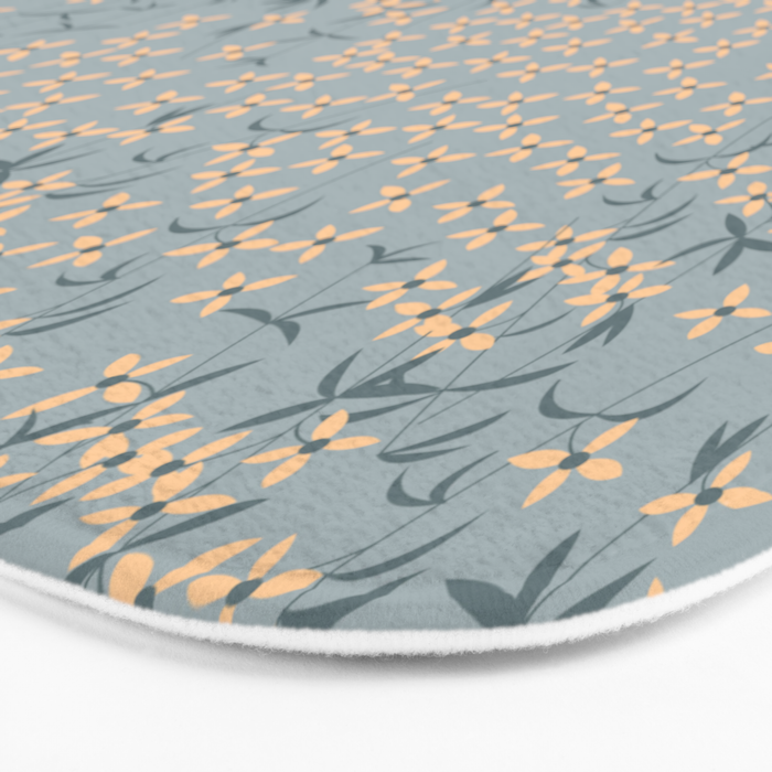 Seamless pattern design with hand drawn flowers and floral elements Bath Mat Gallery Image 3