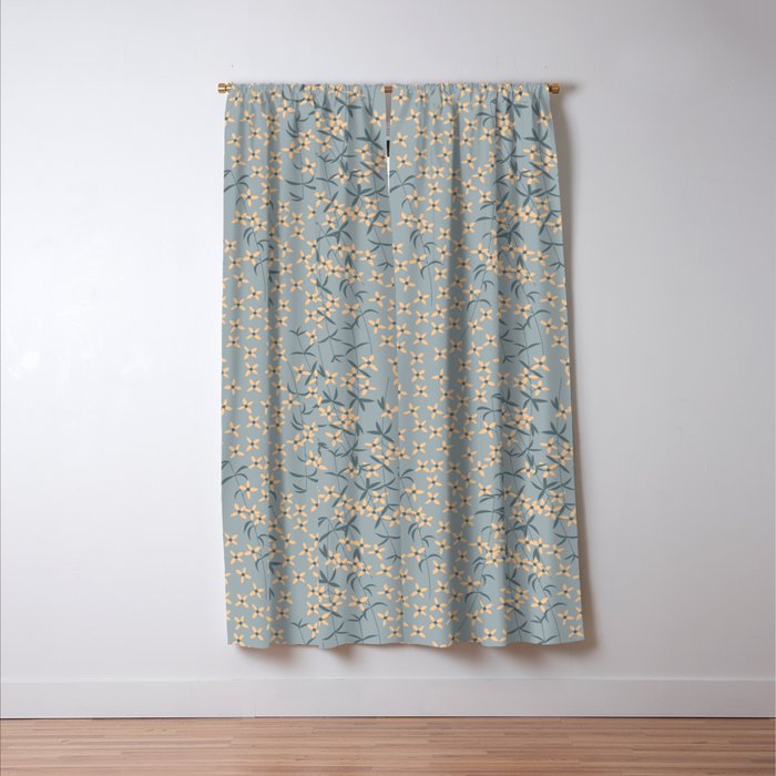 Seamless pattern design with hand drawn flowers and floral elements Window Curtain Gallery Image 3