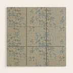 Seamless pattern design with hand drawn flowers and floral elements Wood Wall Art Gallery Image 1