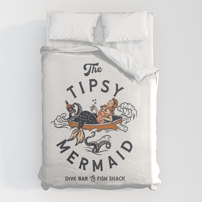 The Tipsy Mermaid Dive Bar & Fish Shack Duvet Cover Gallery Image 6