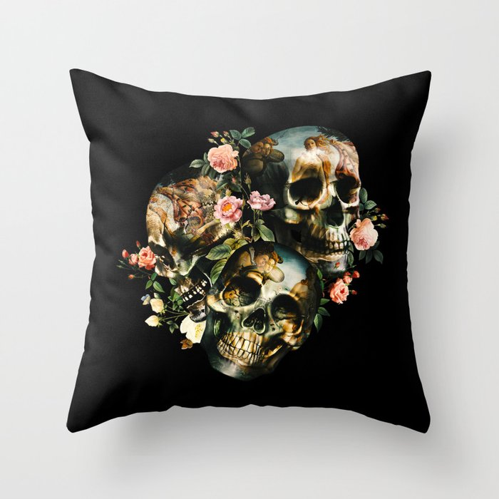 Skull  & Venus Throw Pillow Gallery Image 1